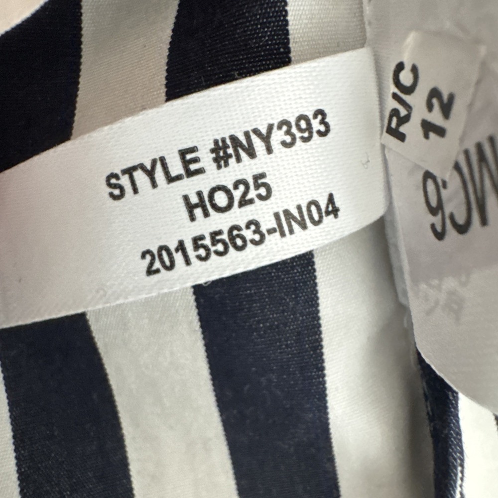 Madewell Women's Button Up Straight Hem Poplin Shirt Navy Striped NEW - Picture 11 of 13
